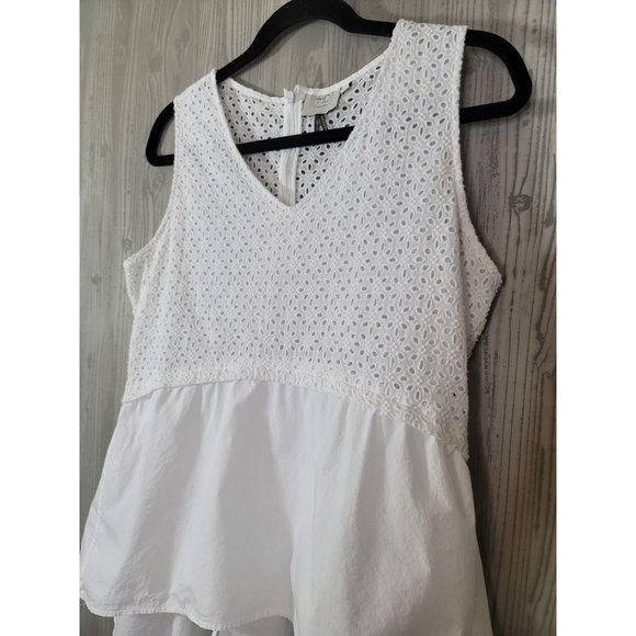 Poshmark HD in Paris White Eyelet Poplin Tank Top - Picture 8 of 8